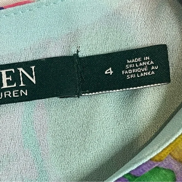 Lauren Ralph Lauren Crepe Shift Dress Floral Size 4 - Picture 7 of 12